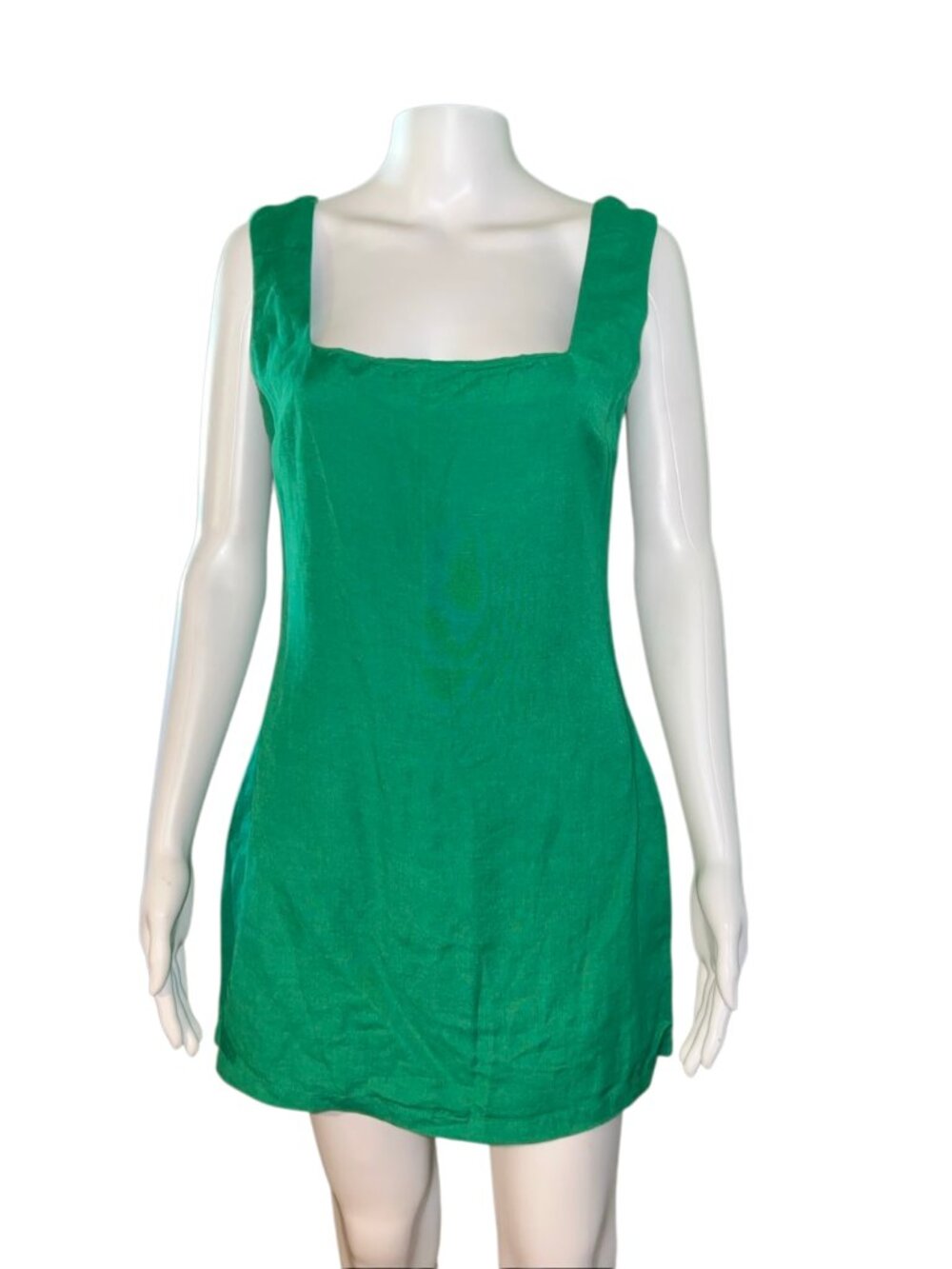 French Connection  Square Neck Green Shift Dress Size 4